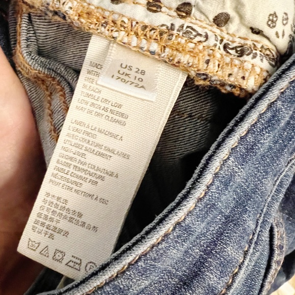 Free People Irreplaceable Flare High Rise Raw Hem Button Fly Jeans Size 28 - Picture 9 of 11